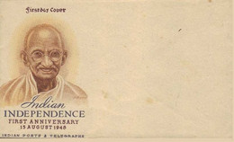 INDIA 1948 MAHATMA GANDHI BLANK FIRST DAY COVER FDC Without Stamps 100% Genuine Guaranteed As Per Scan - Briefe U. Dokumente