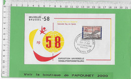 02572 - E BE04 1000-EXPO 58 : Timbre*Enveloppe / ESPAGNE - 1958 – Bruxelles (Belgio)