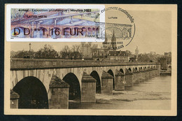 FRANCE (2022) Carte Maximum Card ATM LISA - émax Exposition Philatélique Moulins 2022 Pont Régemortes, Bridge, Puente - 2020-…