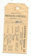 étiquette , LACTINO Special 15,  Spécialités MENARD-FRERES , 79 THOUARS ,  Deux Sèvres ,  2 Scans - Reclame