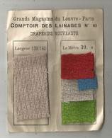 Publicité , échantillon , Draperie Nouveauté , Lainages , Grands Magasins Du Louvre , Paris ,  3 Scans , Frais Fr 1.75 E - Reclame