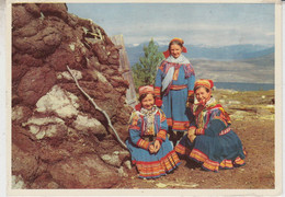 Spitsbergen Postcard "Lapp Girls At The Kvanangsfjell" Ca Alesund 11.8.1959 (LO164) - Expediciones árticas