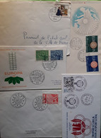 EUROPA CEPT France, Italia, BRD ALLEMAGNE,  Lot De 8 Lettres , Cartes , FDC , Période 1960 - 1982 , TB - Collections