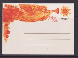 NORWAY - 1978 Christmas Pre-paid  Letter Never Hinged Mint - Postwaardestukken