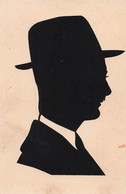 CPA Silhouette - Portrait D'un Homme Avec Un Chapeau Mou Col Blanc Et Moustache - Silueta