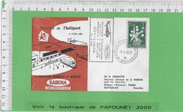 02585 - E BE04 1000-EXPO 58 : Timbre*Enveloppe /  L HELIPORT : SABENA : ROTTERDAM - 1958 – Brussels (Belgium)