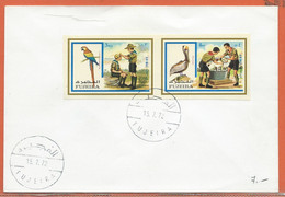 OISEAUX PELICANS FUJEIRA LETTRE FDC DE 1972 - Pelícanos