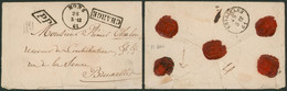 Enveloppe Non Affranchie Chargé (Mons 1861) En PP > Bruxelles / Cachet De Cire. - Franchigia
