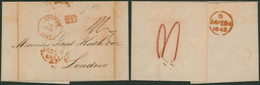 Précurseur - LAC Datée De Anvers (1843) + Cachet Dateur Et Encadré "PF" (rare) > Londres. - 1830-1849 (Belgique Indépendante)
