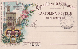 SAN MARINO  ENTIER POSTAL/GANZSACHE/POSTAL STATIONERY CARTE DE 1894 - Ganzsachen