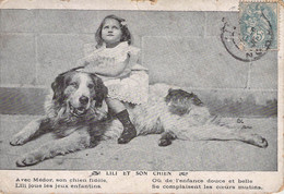 CPA ANIMAUX - CHIEN - Lili Et Son Chien 3 - Hunde