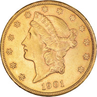 Monnaie, États-Unis, Liberty Head, $20, Double Eagle, 1901, U.S. Mint, San - 20$ - Double Eagle - 1877-1901: Coronet Head