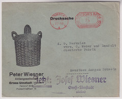 Freistempel Auf Firmenbrief "Peter Wiesner Aktiengesellschaft Gross-Umstadt / Hessen" Freistempel Darmstadt - Marcophilie - EMA (Empreintes Machines)