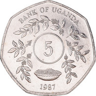 Monnaie, Ouganda, 5 Shillings, 1987, SPL+, Nickel Plaqué Acier, KM:29 - Ouganda