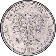 Monnaie, Pologne, 2 Zlote, 1990, Warsaw, SPL+, Aluminium, KM:80.3 - Pologne