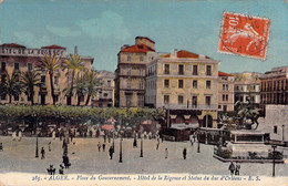 CPA ALGERIE - ALGER - Place Du Gouvernement - Hôtel De La Régence Et Statue Du Duc D'Orléans - ES - Colorisée - Alger