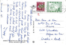 2476PR/TP 834-842 Surtaxe S/CP Take-Off DC 6 Melsbroek Griffe Privée WAGON LITS//Cook Gand Obl Gent 1951 > Knokke TRI AZ - Cartas & Documentos