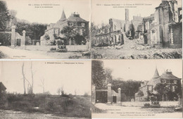 FRICOURT CHATEAU AVANT BOMBARDEMENT APRES PLUSIEURS BOMBARDEMENTS CARTE DOUBLE + 4 CPA - Other & Unclassified