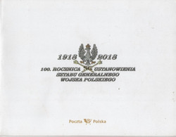 Poland Polska 2018 100th Anniversary Of The Establishment Of The General Staff Of The Polish Army, Post Cards X2 Booklet - Carnets