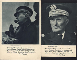 2 CPA CP Cartes Postales Amiral François Darlan Prisonniers Libérés Propagande Vichy Pétain - Personaggi