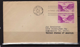 Canal Zone - Panama - 1949 - Poste Aerienne Lettre Pour Les E-U Obliteration Premier Jour - Canal Zone