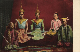Burma, The Actors Of A Comedy, Theatre (1910s) Italian Mission Postcard - Myanmar (Burma)