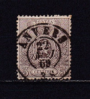 BELGIQUE 1866 TIMBRE N°25 OBLITERE - 1866-1867 Blasón