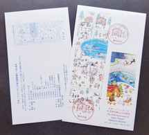 Japan Finland 100th Diplomatic 2019 Christmas Owl Bear Boat Food Bicycle Duck Santa Claus Rabbit Swan Bird Painting (FDC - Briefe U. Dokumente