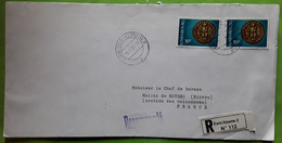 LUXEMBOURG,  Lettre Recommandée ESCH S ALZETTE , Timbre Yvert X 2 No 831 Sceau Couvent Marienthal > Mairie De NEVERS TB - Lettres & Documents