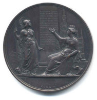 FERDINANDO I° SESTA RIUNIONE SCIENZIATI MILANO 1844 MEDAGLIA BRONZO - Profesionales/De Sociedad