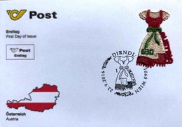 AUSTRIA 2016 EMBROIDERY ODD SHAPE UNUSUAL STAMP MNH - Brieven En Documenten