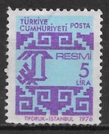 Turkey 1978. Scott #O148 (U) Official Stamps, Numeral Of Value (5) - Timbres De Service