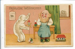 Y25076/ Weihnachten Schneemann Mit Hampelmann Litho AK 1909 - Other & Unclassified