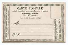 !!! CARTE PRECURSEUR TYPE 1873 N°10 NEUVE - Voorloper Kaarten