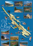 Map Postcard Island Pag Croatia - Cartes Géographiques
