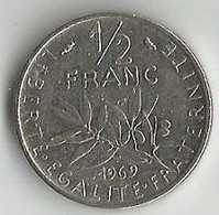 Pièce De Monnaie 50 Centimes Semeuse 1969 - 50 Centimes