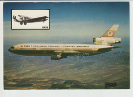 Vintage Pc Turkish Airlines Douglas Dc-10 Aircraft - 1919-1938: Entre Guerres