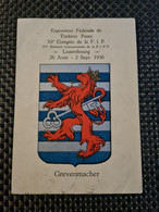 CARTE LUXEMBOURG GREVENMACHER  Exposition Timbre-poste 1936 Blason - Wiltz