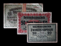 # # # Set Banknoten Aus Posen (Ostpreußen/Litauen) 3,70 Kopeken/Rubel 1916 # # # - Litauen
