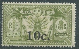 Nouvelles Hébrides N° 61 X Timbre Surchargé  10 C. Sur 5 P. Légende Anglaise  Trace De Charnière  Sinon  TB - Neufs