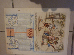 Calendrier 1938, Illustration Germaine Bouret, Publicité: Epicerie Robert Bernard, Val D'Ajol ( Vosges) - Tamaño Grande : 1921-40