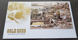 New Zealand Gold Rush 2006 Mining (FDC) *Gold Metallic *unusual - Storia Postale