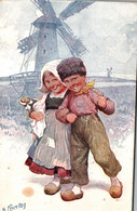 Illustration Karl Feiertag - Kinder In Der Mühle (enfants Au Moulin) Carte B.K.W.I. N° 922-4 - Feiertag, Karl