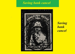 1936 CONGO / CONGO BEMGE: (3 INTERLACED BOWED LINES) SAVING BANK CANCEL ON COB 184 MOURNING KING ALBERT - Telegramme