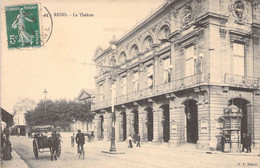 CPA France - Marne - Reims - Le Théâtre - V. T. Relms - Animée - Attelage - Cheval - Oblitérée Marne 1912 - Reims