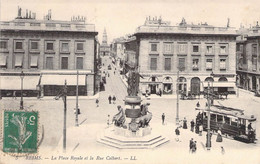 CPA France - Marne - Reims - La Place Royale Et La Rue Colbert - L. L. - Oblitérée Sézanne - Tram - Attelage - Chevaux - Reims