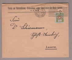 CH Portofreiheit Zu#4A 5Rp. Kl#481 Brief Verein Zur Unterstützung Armer Schulkinder D.Stadt Luzern - Franquicia