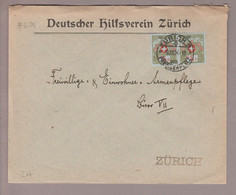 CH Portofreiheit Zu#4A 5Rp. Paar Kl#625 Brief Zürich5 1924-12-09 "Deutscher Hilfsverein Zürich" - Portofreiheit