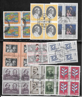 Argentina Several Years 10 Blocks Of Four CTO FDI (First Day Issue) - Collections, Lots & Series