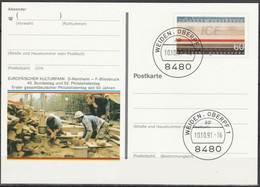 BRD Ganzsache 1991 PSo24 Philatelistentag Saarbrücken Ersttagsstempel WEIDEN OBERPF10.10.91(d2021)günstige Versandkosten - Postkarten - Gebraucht